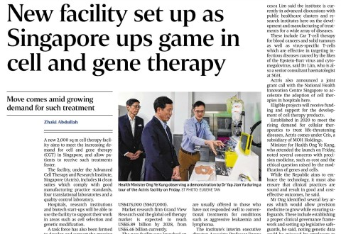 New manufacturing facility, task force set up as Singapore ups game in cell and gene therapy